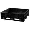 Akro-Mils B3162317 Buckhorn Plastic Non-Collapsible Bulk Container - 48 x 45 x 19 in. - Black - 2300 lbs