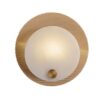 Alabaster Shade Gold Mesh Disc Wall Lamp,Modern Round Perforated Copper Sconce, G9 Socket 3 Color Temperature Lighting fixtures for Bedside Hallway