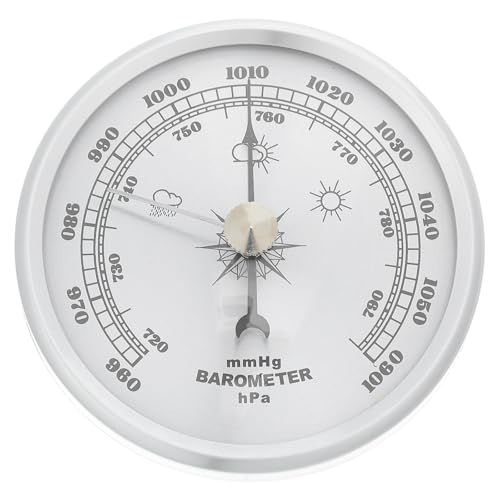 Alasum Analog Barometer Weather Station with Wall Mounted Design and Real Time Pressure Monitoring, Aluminum-Magnesium Alloy and Acrylic Construction, for Classroom Demonstrations
