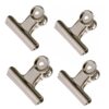 Alaviitsi Silver Metal Binder Clips 4 Pack, 3 Inch Heavy Duty Polished Iron Paper Clamps for Photos Journals Office Scrapbook Crafts