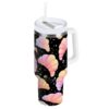ALAZA 40 oz Croissant Pink Tumbler with Handle and Straw Lid