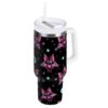 ALAZA 40 oz Cute Bat Moon Tumbler with Handle and Straw Lid
