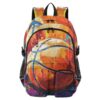 ALAZA Basketball Oilpainting Backpack with Mulitiple Pockets for School Travel Outdoor College, 17.5 inch Laptop Backpack for Men and Women