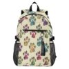 ALAZA Colorful Animal Dog Paw Prints Backpack Travel Laptop Backpack Purse for Women Men Teens Girls School Bag College Bookbag Water Resistant Casual Daypack