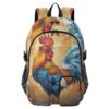 ALAZA Colorful Rooster Backpack with Mulitiple Pockets for School Travel Outdoor College, 17.5 inch Laptop Backpack for Men and Women