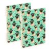ALAZA Cute Pugs St Patrick's Day Notebook Journals Spiral Hardcover 2 Pack 5.7x8.3 Inch