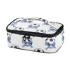 ALAZA Soccer Blue Bow Small Insulated Lunch Box for Adult Kids Portable Mini Reusable Cooler Lunch Bag with Handle for Work School Travel