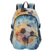 ALAZA Water and Fire Football Backpack with Mulitiple Pockets for School Travel Outdoor College, 17.5 inch Laptop Backpack for Men and Women