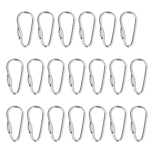 AlcheLHymist 20pcs Bird Foot Rings, Stainless Steel Parrot Leg Rings, Bite Bird Training Leash Rings with Screw Lock, for Parrot Toy Accessories and Flying Anklet Links (Small 8/3.14in)