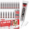 ALECPEA B7000 Bedazzling Glue, 16 Pack 15ml Clear Rhinestone Adhesive for Crafts, Jewelry Making, Nail Art, Fabric, Shoes, Clogs and Graduation Cap Decor