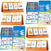 Alened Phonics Flash Cards, Learn to Read with 30 Read & Rhyme Flip Books & Build Word Family Book