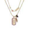 ALEX AND ANI Twilight Team Jacob Dog Tag Necklace | Two-Strand with Wolf, Feather & I Love Jacob Charms | Silver-Plated & Chocolate-Plated | Charm Necklace | Twilight Gift