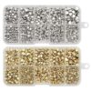 Alianm Bead Spacers Spacer Beads Kit Gold Beads for Jew 500PCS Spacer Beads Kit 10 Styles Gold Silver Plated DIY Jewelry Making Set