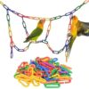 Alianm Plastic C Clips Hooks Chain Links 700pcs Plastic Chain Link Bird Toys, Mixed Colors Rainbow DIY C Clamp Chain Hook, Swing Climbing Cage Toy for Parrot Bird