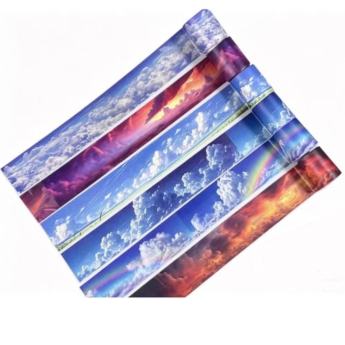 Alideco 6pcs Decorative Adhesive Tapes Vintage Clouds in the Sky Washi Paper Tape Great for Bullet Journal Supplies, Arts, Scrapbook, DIY Crafts, Planners (kuiyun)