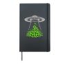 Alien St Patricks Day UFO Abduction Clover Shamrock Lucky Hardcover Journal, Black