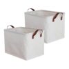 Alipis 2pcs Rectangle Fabric Storage Baskets with Handles for Closet Organizing Foldable Cloth Organizer Bins with Sturdy Base and Elevated Structure for Clothes, and Soft Blankets