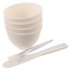 Alipis Professional Facial Mask Tool Kit with 4 Curved 300ml Silicone Mixing Bowls and Brush Spatula Set for Spa and Salon Use, Temperature Resistant Skincare Mixing Bowl Minimizing
