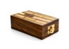 A LIST PRODUCTS Sheesham Wood Cribbage Board Game Set - Playing Cards & 6 Solid Brass Pegs | Portable Wooden Travel Cribbage Board | Classic Family Strategy Game | 5 x 3 x 1.7 Inch