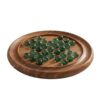 A List Product Wooden Solitaire Board Game – Handcrafted Mango Wood Peg Solitaire Game with Glass Marbles, Classic Strategy Puzzle Board Game, Shisham Finish, 9 x 1 Inches