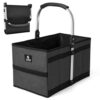 ALLCAMP Collapsible Basket - Folds to 9.8" L x 9.6" W x 2.75" H | 27L Large for Picnic, Grocery, Laundry | Portable Reusable Foldable Storage (Black) - Collapsible Laundry Basket & Shopping Basket