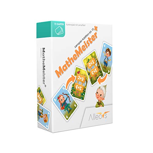 ALLEOVS® Mathemeister PLUS+ Educational Game for Addition Plus Counting - Flash Knobs in Mind - Math Summing Elementary School Reaction Games for Kids from 6 Years Old (2-4 Players)