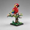 alltogetho Scarlet Macaw on Pink Flower Tree Micro Mini Building Blocks Kit – 900 Pieces, Desk Decor Parrot Model & Macaw Toy for Kids 8+, Adult Relaxation Hobby