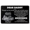 ALMAGEMSUS Personalized Aluminum Wallet Card for Dad, Custom Ultrasound Photo Wallet Insert, Dear Daddy Though My Tiny Hands Have Yet To Touch Yours Our Hearts Beat In Sync, Gift for New Dad