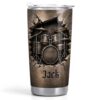 ALMAGEMSUS Personalized Music Lover Tumbler 20oz 30oz, Custom Name Drum Set Cup, Metal Music Themed Gifts for Men Women Teens, Unique Musical Birthday Christmas Gift Idea