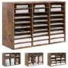 Alpeir Classroom Mailbox 27 Slots with Removable Shelves, Rustic Brown