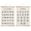 Alphabet and Numbers Wall Chart Set of 2,Toddlers Educational Posters,Alphabet and 1-20 Number Learning Banners for Preschool Classroom Homeschool Nursery Playroom,Kids Room Decor 14x18.5 Inch (Black)