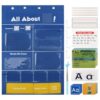 Alphabet Learning Pocket Chart with Retractable Pointer, Alphabet Wall Chart with ABC Flash Cards, Letter Tracing & Handwriting Practice, Classroom Homeschool Learning Center