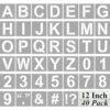 Alphabet Letter and Number Stencils 12 Inch - 40 Pack Large Letters and Numbers Stencil Templates with Signs for Painting on Wood, Reusable Number Letter Stencils for Chalkboard Signs & Wood Wall Art