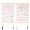 Alphabet Numbers Poster Hanger Frames, Wooden Wall Scrolls with Canvas and Tassels, Alphabet and Number Chart, Playroom Wall Decor, Educational, Artistic, Natural Wood Texture for Kids Room