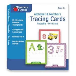 Alphabet & Number Tracing Cards for Ages 3+, Reusable Dry Erase Cards