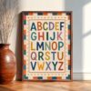 Alphabet Poster for Kids Room ABC Nursery Learning Print Colorful Educational Wall Art Preschool Classroom Letters Chart Cute Toddler Boys Girls Bedroom Decor Early Childhood Teacher Gift Display