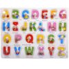 Alphabet Puzzle Wooden for Toddlers 3+ Year Old, ABC Shape Learning Toys with Board & Letter Blocks, 26 Pieces, Preschool Education for Girls and Boys, Large Montessori Style