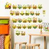 Alphabet Train Wall Decals Color Letter ABC Educational Wall Stickers Peel and Stick Animals Train décor for Kids Toddlers Classroom Playroom Bedroom Wall Decorations (Modern-3)