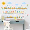 Alphabet Train Wall Decals Color Letter ABC Educational Wall Stickers Peel and Stick Animals Train décor for Kids Toddlers Classroom Playroom Bedroom Wall Decorations (Modern-4)