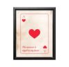 ALPINE INK CO. Ace of Hearts Canvas Poster - Bold Heart Design Wall Art - Motivational Quote for Bedroom, Office, or Studio - Affirmation Artwork - 18x24 Black Framed Canvas Print