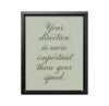 ALPINE INK CO. Motivational Quote Canvas Poster - Your Direction is More Important Typography - Elegant Script Artwork - Home Office Bedroom Wall Decor - 16x20 Black Framed Canvas Print