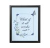 ALPINE INK CO. What If It All Works Out Canvas Poster - Motivational Quote Artwork Style - Delicate Flowers and Butterflies Design - Office Bedroom Wall Decor - 16x20 Black Framed Canvas Print