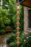 Aluminium Rain Chain with Flower Cups, Gutter Downspout Replacement 8.5 feet