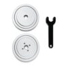 Aluminum Pulley Set with Wrench Tool, 2-Piece Silver Discs