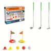 Alvivi Toddler Family Backyard Athletic Telescopic Golf Stick Kit Indoor Cooperative Activity Plaything Silver One Size