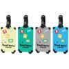 Alyvisun 4 Pieces Airplane Suitcase Labels, Silicone Suitcase Tag, Luggage Labels with Waterproof Identity Card, Luggage Tag Tags (Light Colour)