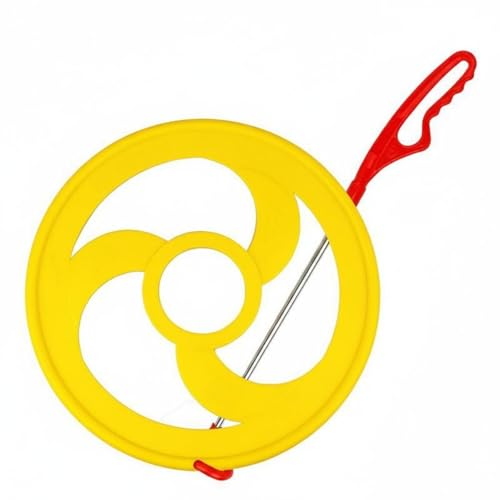 Amagogo Children Rolling Hoop Push Wheel Game Outdoor Toy Rolling Wheel with Metal Rod and Comfortable Handle Made of and Stainless Steel Suitable for Parks backyards, Yellow, Large