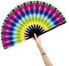 Amajiji Large Folding Hand Rave Fan Popping Fan for Line Dancing Clacking Fans for Dance,Party,Decoration,Festival (Ａperture)
