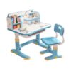 AMAMIA Adjustable Height Kids Desk & Chair Set, Widened Multi-Separation Cartoon Study Table with Storage Drawer for Children 3-16 Blue