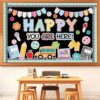 AmazingSpark 108 Pcs Back to School Bulletin Board Decorations, Happy You are Here Positive Message Set with Smile Face for Classroom Decor, Welcome Sign for Door Wall Display with Adhesive Dots